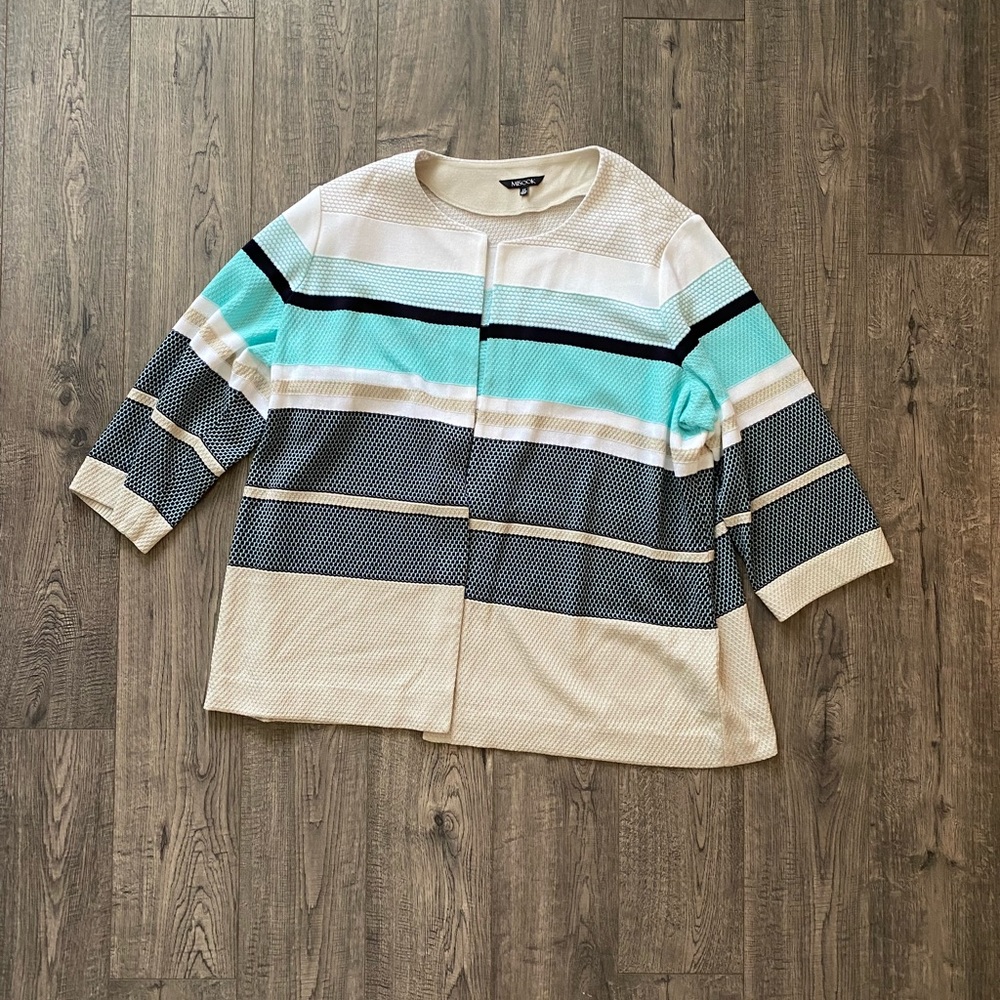 Misook Striped Cardigan